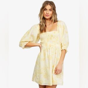 Billabong Yellow Floral Mini Dress